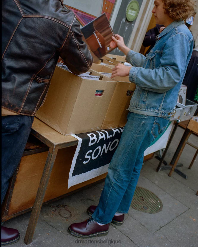 chaussure être Dr. Martens Hommes Richelieus 1461 en cuir lisse bordeaux lisse 6RFZX0300