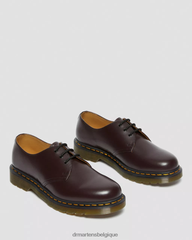 chaussure être Dr. Martens Hommes Richelieus 1461 en cuir lisse bordeaux lisse 6RFZX0300