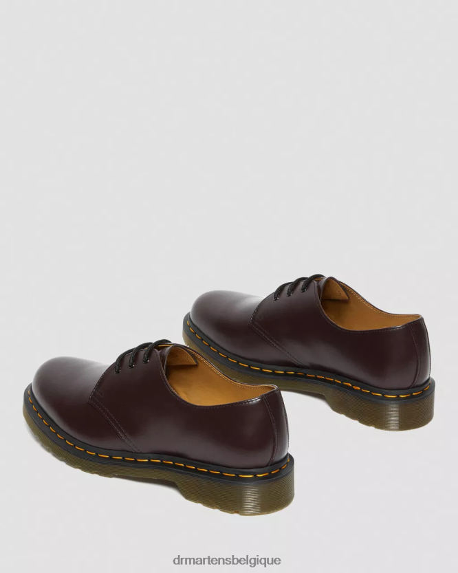 chaussure être Dr. Martens Hommes Richelieus 1461 en cuir lisse bordeaux lisse 6RFZX0300