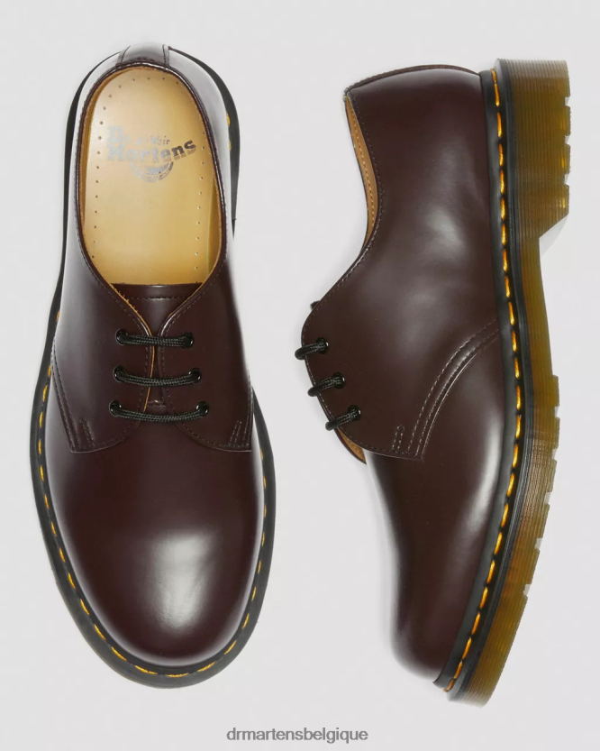 chaussure être Dr. Martens Hommes Richelieus 1461 en cuir lisse bordeaux lisse 6RFZX0300