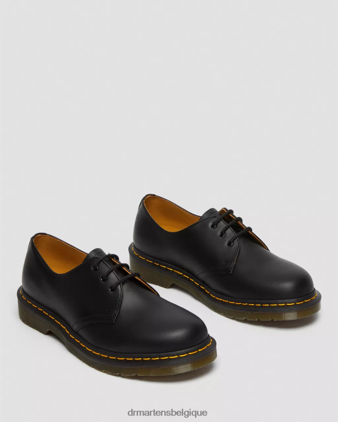 chaussure être Dr. Martens Hommes Richelieus 1461 en cuir lisse noir lisse 6RFZX0279