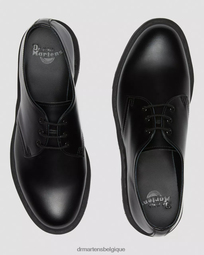 chaussure être Dr. Martens Hommes Richelieus 1461 mono en cuir lisse noir lisse 6RFZX0282