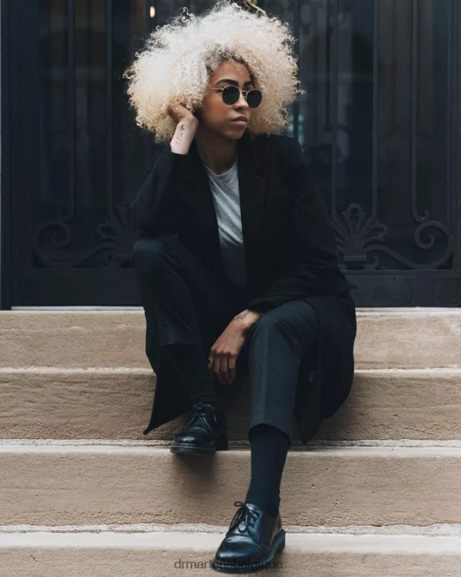 chaussure être Dr. Martens Hommes Richelieus 1461 mono en cuir lisse noir lisse 6RFZX0282