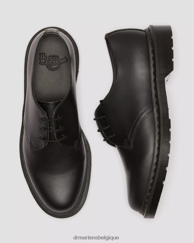 chaussure être Dr. Martens Hommes Richelieus 1461 mono en cuir lisse noir lisse 6RFZX0282