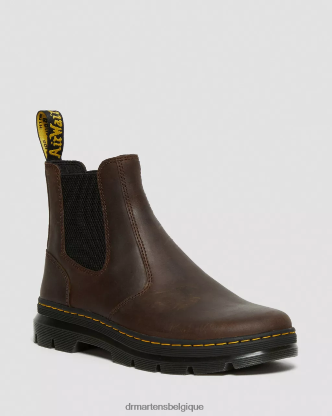chaussure être Dr. Martens Hommes bottes décontractées en cuir crazy horse embury cheval fou marron 6RFZX046