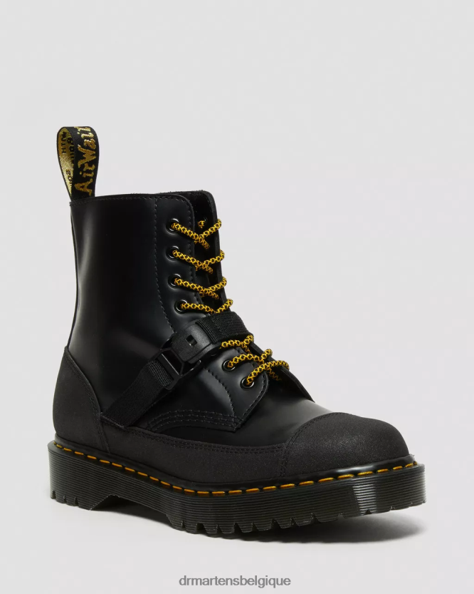 chaussure être Dr. Martens unisexe 1460 bex tech made in angleterre bottes à lacets en cuir noir lisse & double original 6RFZX0147