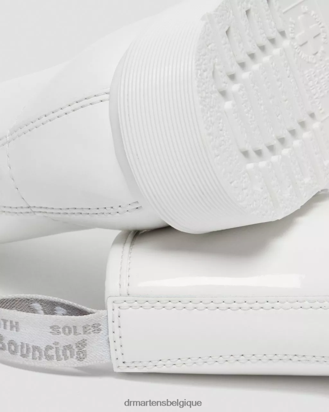 chaussure être Dr. Martens unisexe Bottines à lacets en cuir verni mono 1460 Lucido blanc et lampe vernie 6RFZX0102
