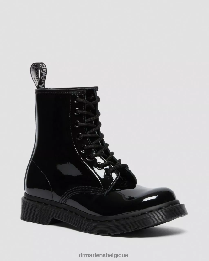chaussure être Dr. Martens unisexe Bottines à lacets en cuir verni mono 1460 Lucido noir et lampe vernie 6RFZX0125
