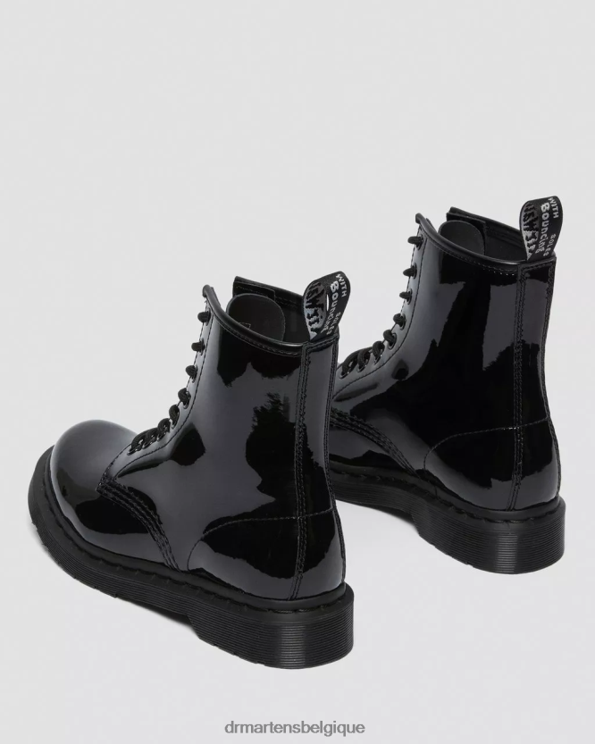 chaussure être Dr. Martens unisexe Bottines à lacets en cuir verni mono 1460 Lucido noir et lampe vernie 6RFZX0125