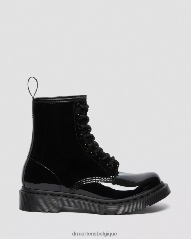 chaussure être Dr. Martens unisexe Bottines à lacets en cuir verni mono 1460 Lucido noir et lampe vernie 6RFZX0125