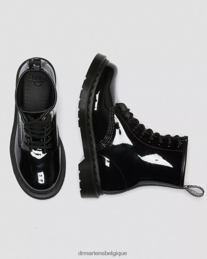 chaussure être Dr. Martens unisexe Bottines à lacets en cuir verni mono 1460 Lucido noir et lampe vernie 6RFZX0125