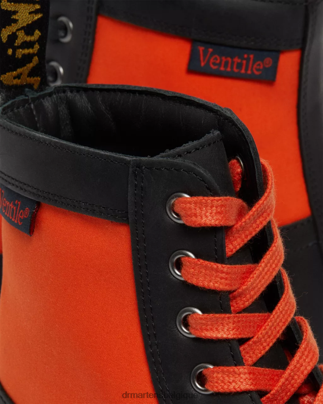 chaussure être Dr. Martens unisexe Panneau 1460 fabriqué en bottes à lacets en cuir anglais chantier naval noir et ventilation 6RFZX0106