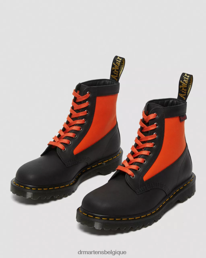 chaussure être Dr. Martens unisexe Panneau 1460 fabriqué en bottes à lacets en cuir anglais chantier naval noir et ventilation 6RFZX0106