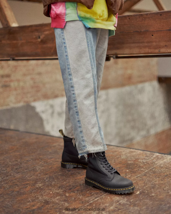 chaussure être Dr. Martens unisexe Panneau 1460 fabriqué en bottes à lacets en cuir anglais chantier naval noir et ventilation 6RFZX099