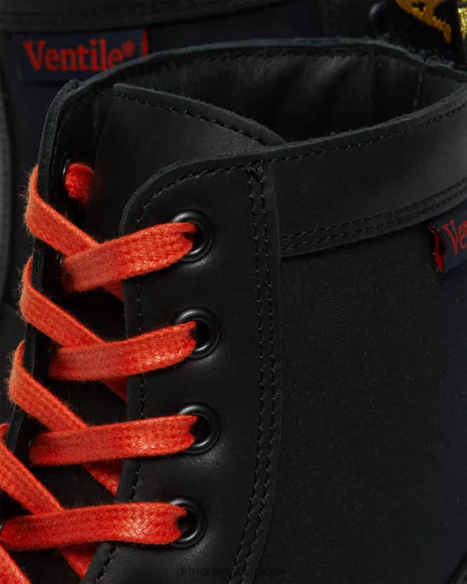 chaussure être Dr. Martens unisexe Panneau 1460 fabriqué en bottes à lacets en cuir anglais chantier naval noir et ventilation 6RFZX099