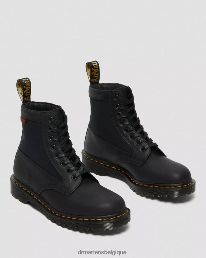 chaussure être Dr. Martens unisexe Panneau 1460 fabriqué en bottes à lacets en cuir anglais chantier naval noir et ventilation 6RFZX099