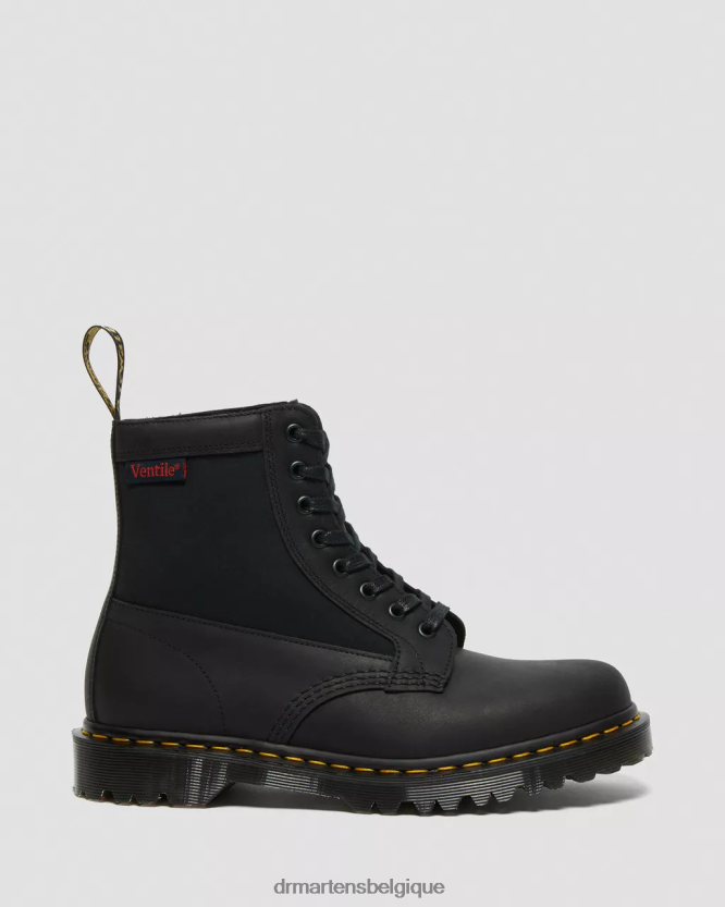 chaussure être Dr. Martens unisexe Panneau 1460 fabriqué en bottes à lacets en cuir anglais chantier naval noir et ventilation 6RFZX099