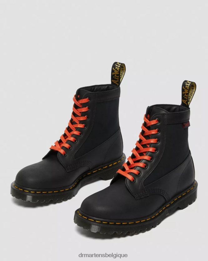 chaussure être Dr. Martens unisexe Panneau 1460 fabriqué en bottes à lacets en cuir anglais chantier naval noir et ventilation 6RFZX099