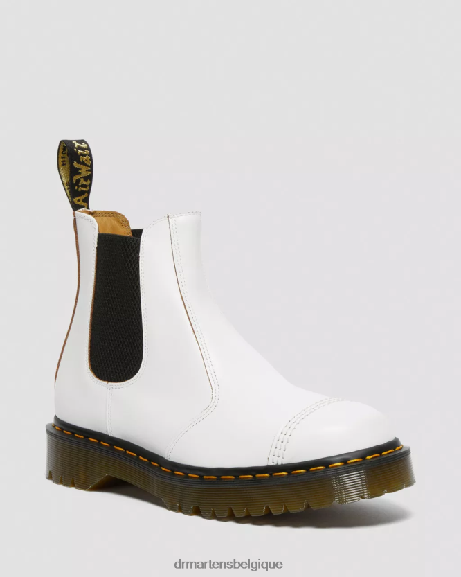 chaussure être Dr. Martens unisexe 2976 bex made in angleterre bottes chelsea à embout quilon blanc 6RFZX0144