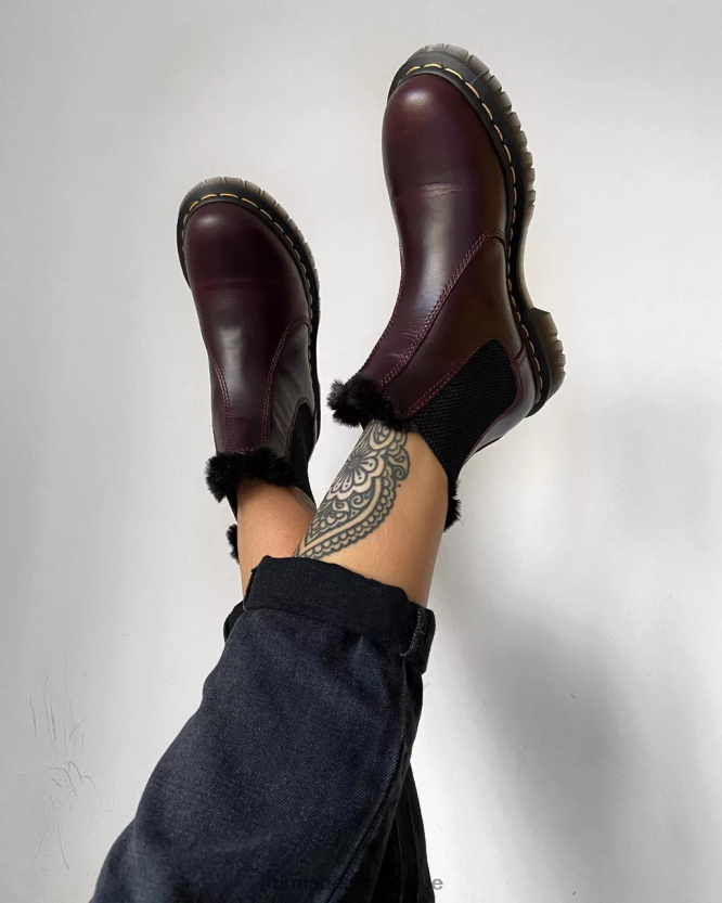 chaussure être Dr. Martens unisexe Bottines chelsea doublées de fausse fourrure 2976 leonore atlas de sang de bœuf 6RFZX0199