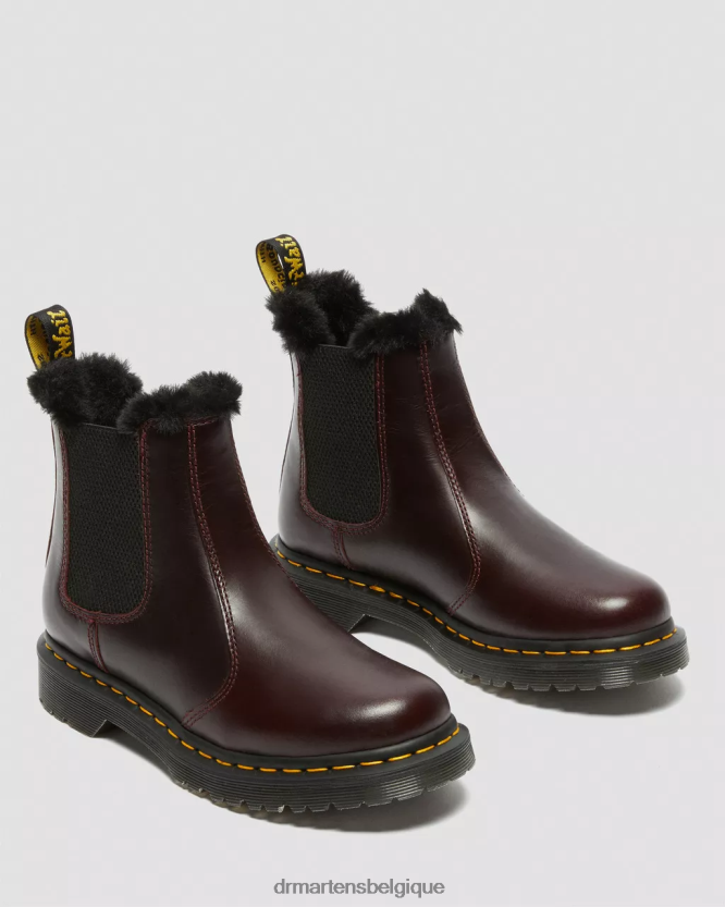 chaussure être Dr. Martens unisexe Bottines chelsea doublées de fausse fourrure 2976 leonore atlas de sang de bœuf 6RFZX0199