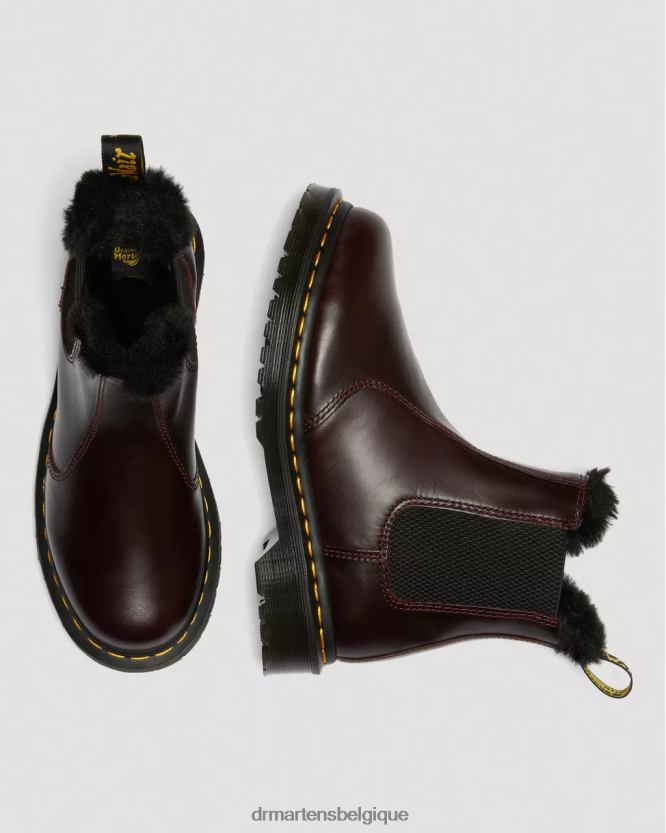 chaussure être Dr. Martens unisexe Bottines chelsea doublées de fausse fourrure 2976 leonore atlas de sang de bœuf 6RFZX0199