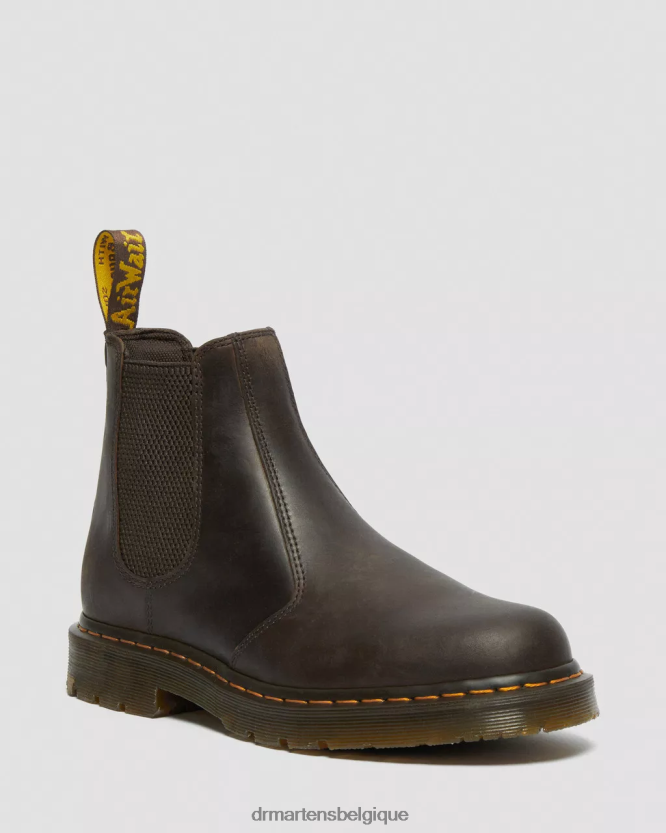 chaussure être Dr. Martens unisexe Bottines chelsea en cuir antidérapantes 2976 cheval fou marron foncé 6RFZX085
