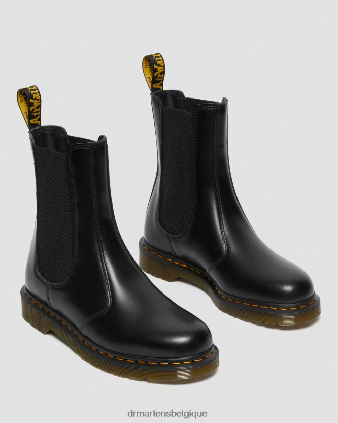 chaussure être Dr. Martens unisexe Bottines chelsea en cuir lisse 2976 hi noir lisse 6RFZX0109