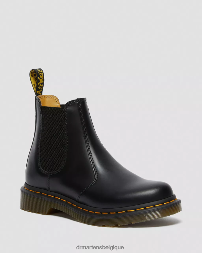 chaussure être Dr. Martens unisexe Bottines chelsea en cuir lisse 2976 noir lisse 6RFZX034