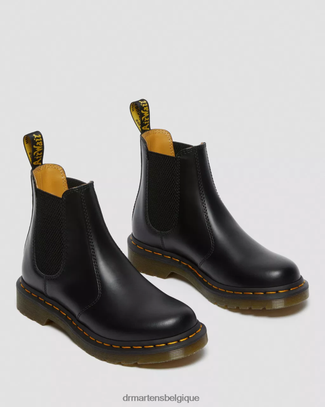 chaussure être Dr. Martens unisexe Bottines chelsea en cuir lisse 2976 noir lisse 6RFZX034