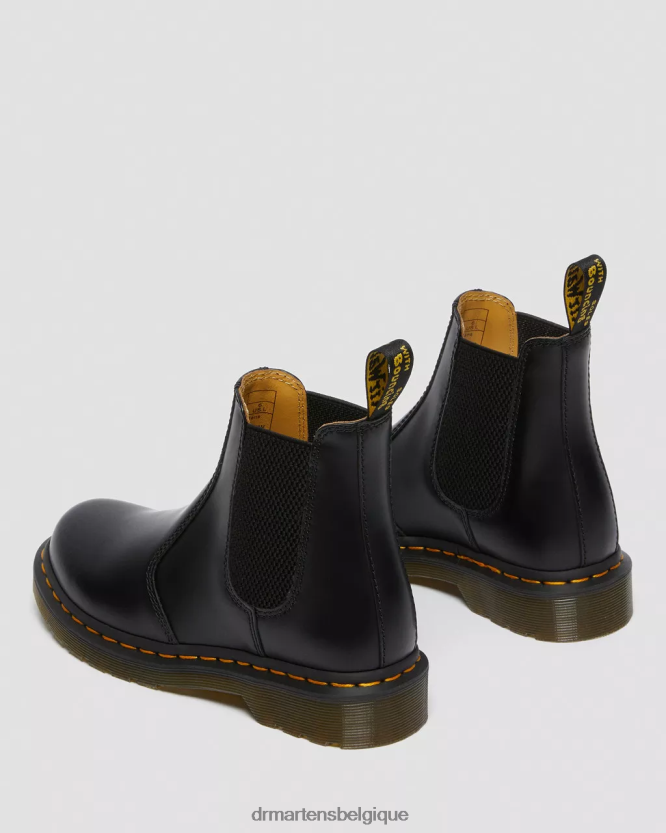 chaussure être Dr. Martens unisexe Bottines chelsea en cuir lisse 2976 noir lisse 6RFZX034