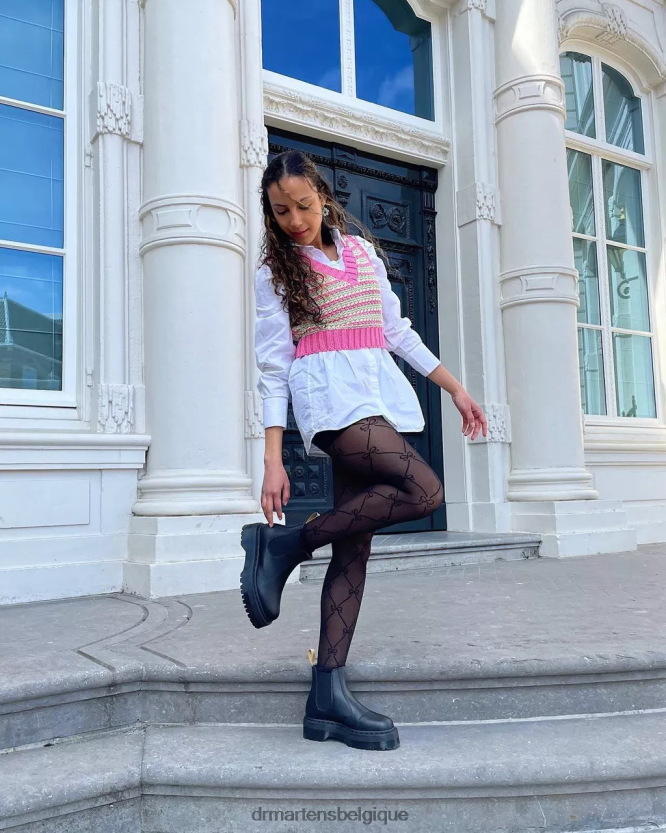 chaussure être Dr. Martens unisexe bottes chelsea à plateforme véganes 2976 felix Félix noir déteint 6RFZX09