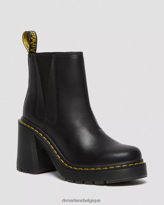 chaussure être Dr. Martens unisexe bottines chelsea en cuir à talons évasés spence envoi noir 6RFZX035