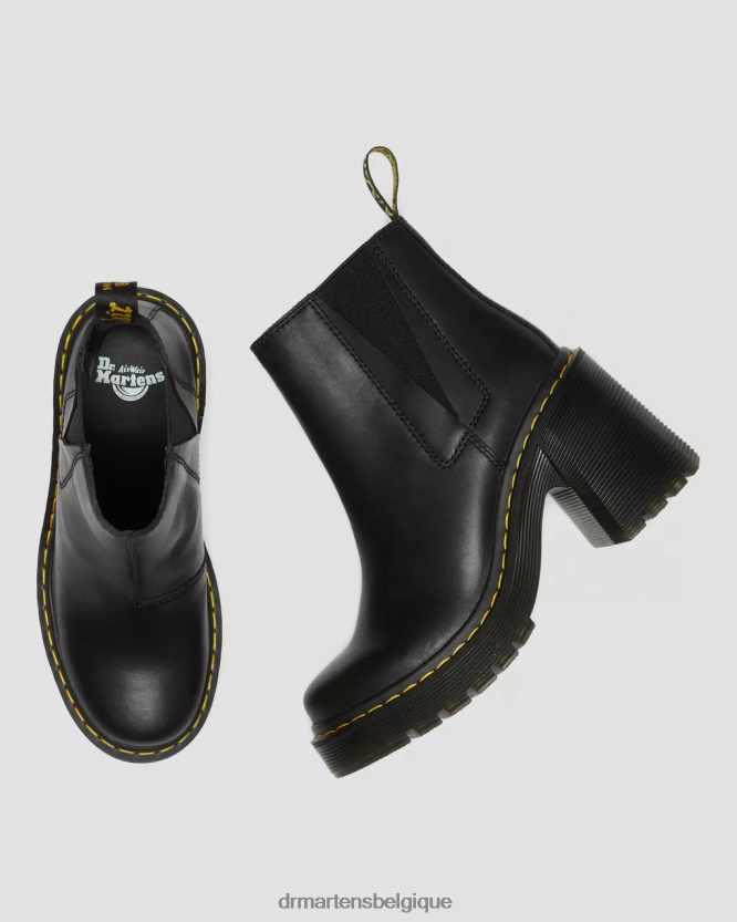chaussure être Dr. Martens unisexe bottines chelsea en cuir à talons évasés spence envoi noir 6RFZX035