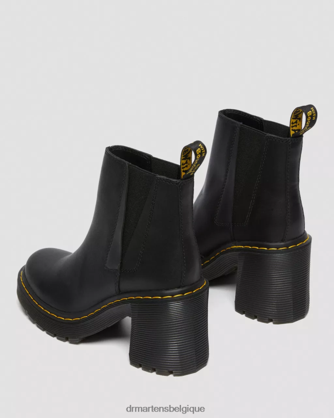 chaussure être Dr. Martens unisexe bottines chelsea en cuir à talons évasés spence envoi noir 6RFZX035