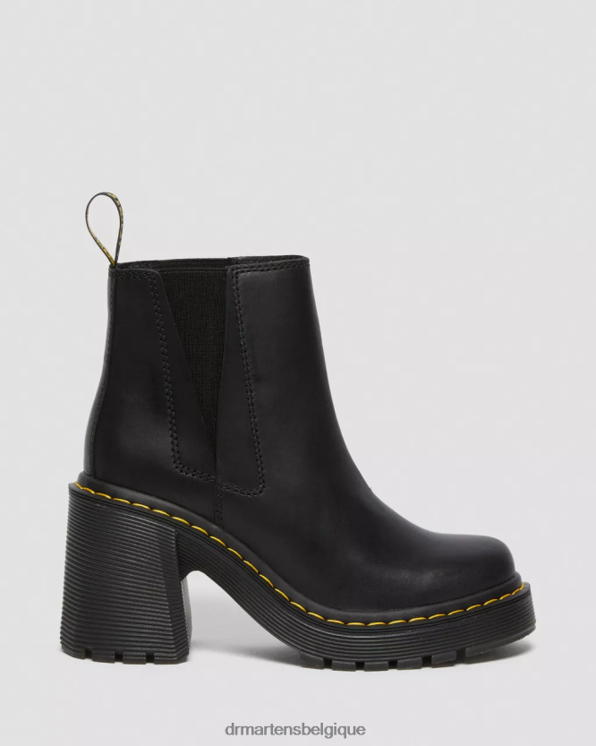 chaussure être Dr. Martens unisexe bottines chelsea en cuir à talons évasés spence envoi noir 6RFZX035