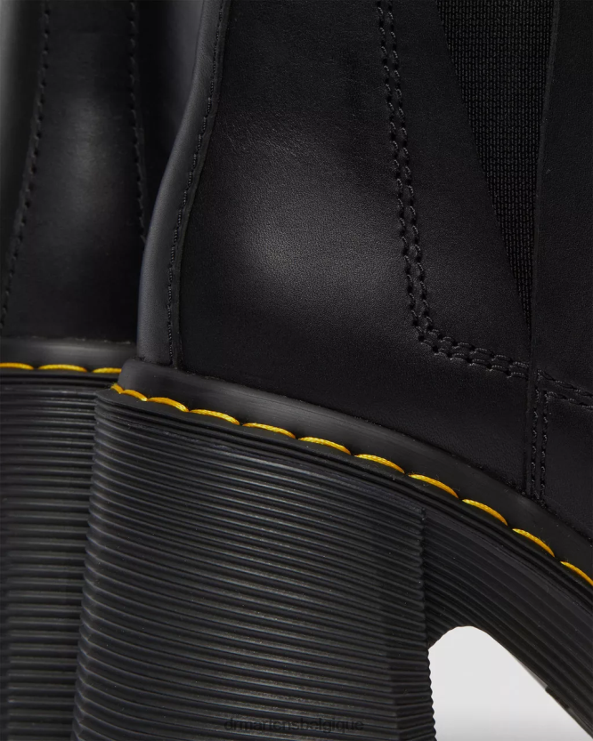chaussure être Dr. Martens unisexe bottines chelsea en cuir à talons évasés spence envoi noir 6RFZX035