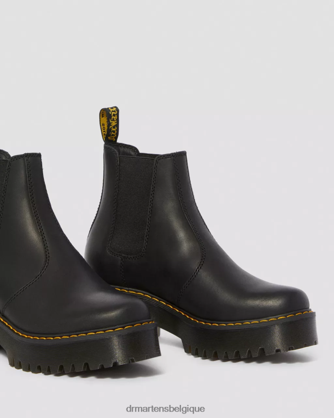chaussure être Dr. Martens unisexe bottines chelsea à plateforme en cuir Rometty Wyoming Wyoming bruni noir 6RFZX042
