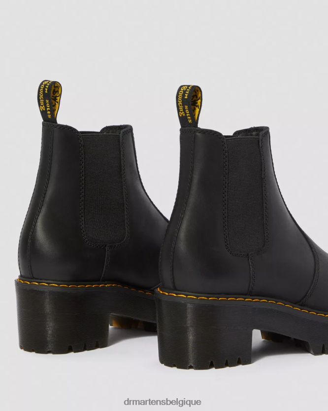 chaussure être Dr. Martens unisexe bottines chelsea à plateforme en cuir Rometty Wyoming Wyoming bruni noir 6RFZX042