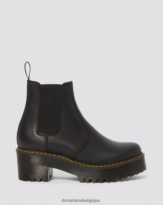 chaussure être Dr. Martens unisexe bottines chelsea à plateforme en cuir Rometty Wyoming Wyoming bruni noir 6RFZX042
