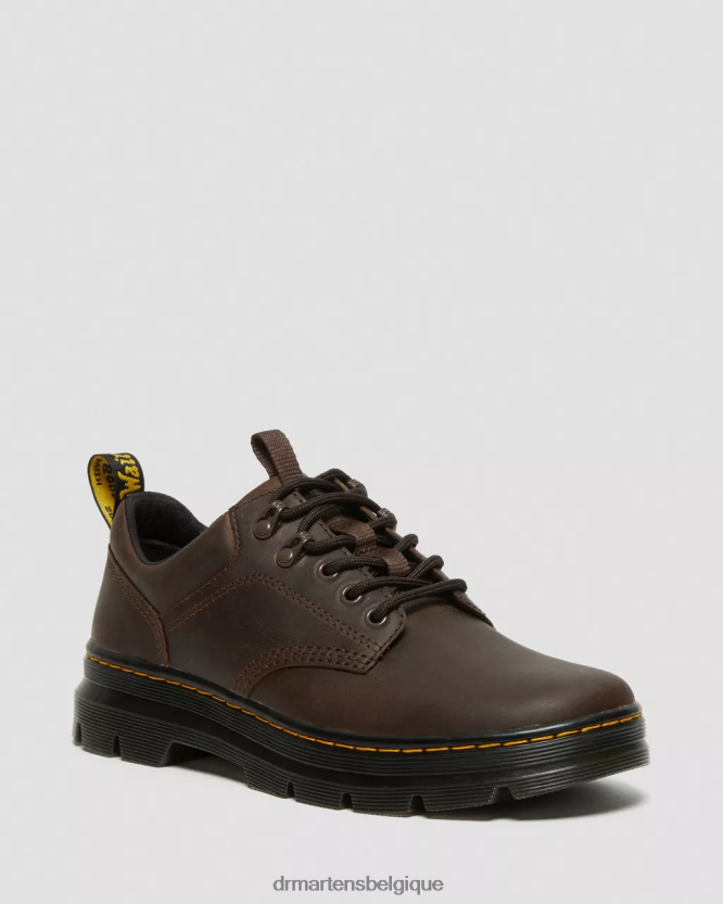 chaussure être Dr. Martens unisexe Reeder - Chaussures utilitaires en cuir Crazy Horse cheval fou marron foncé 6RFZX0388