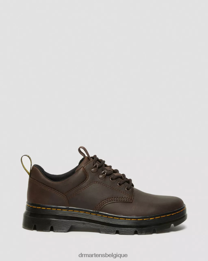 chaussure être Dr. Martens unisexe Reeder - Chaussures utilitaires en cuir Crazy Horse cheval fou marron foncé 6RFZX0388