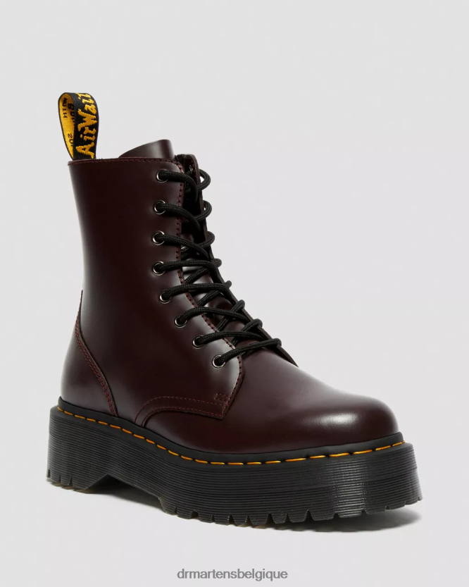 chaussure être Dr. Martens unisexe botte jadon plateformes en cuir lisse bordeaux lisse 6RFZX091