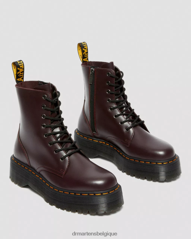 chaussure être Dr. Martens unisexe botte jadon plateformes en cuir lisse bordeaux lisse 6RFZX091