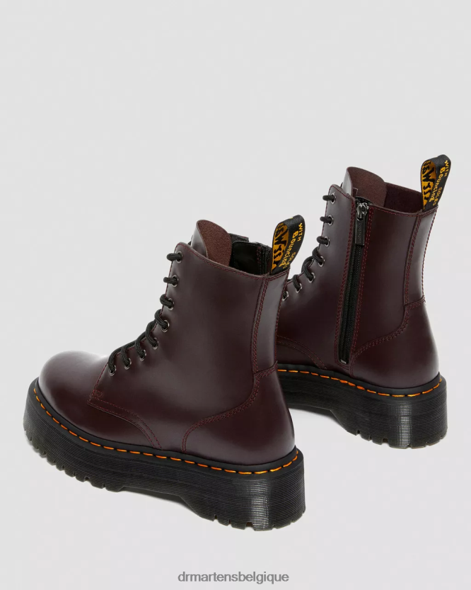 chaussure être Dr. Martens unisexe botte jadon plateformes en cuir lisse bordeaux lisse 6RFZX091