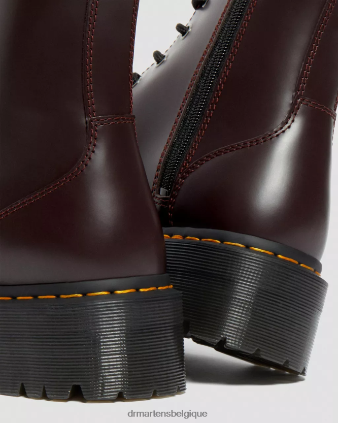 chaussure être Dr. Martens unisexe botte jadon plateformes en cuir lisse bordeaux lisse 6RFZX091
