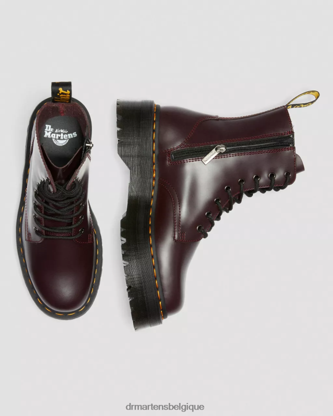 chaussure être Dr. Martens unisexe botte jadon plateformes en cuir lisse bordeaux lisse 6RFZX091