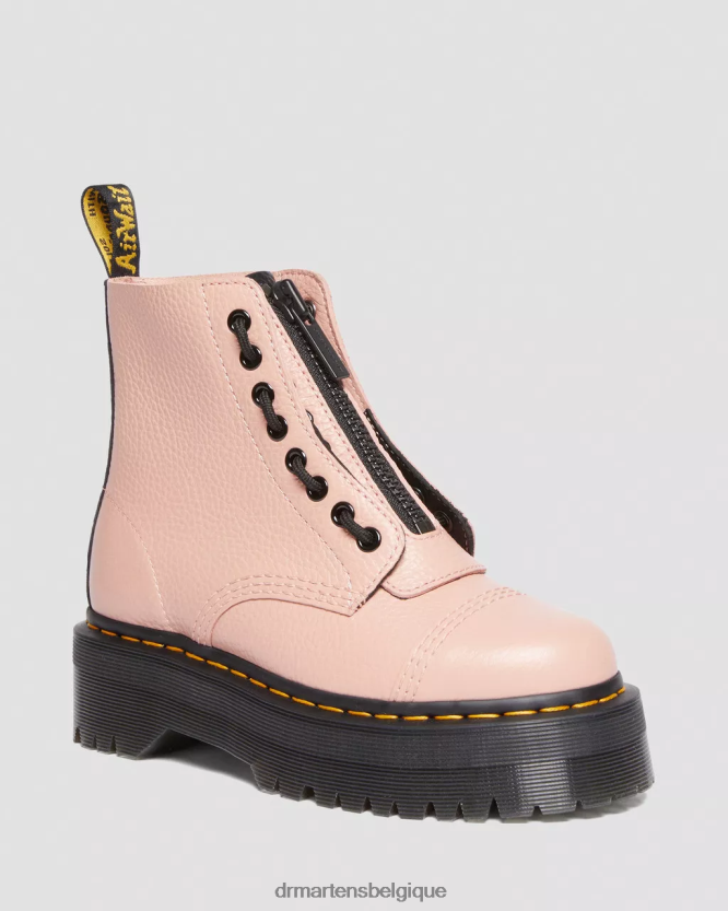 chaussure être Dr. Martens unisexe bottes à plateforme en cuir nappa fraisé sinclair Nappa blanchi beige pêche 6RFZX0214