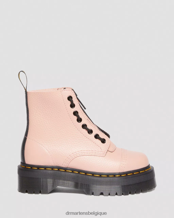chaussure être Dr. Martens unisexe bottes à plateforme en cuir nappa fraisé sinclair Nappa blanchi beige pêche 6RFZX0214