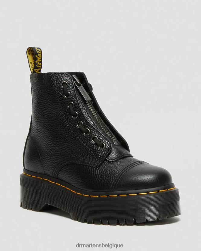 chaussure être Dr. Martens unisexe bottes à plateforme en cuir nappa fraisé sinclair nappa blanchi noir 6RFZX0208